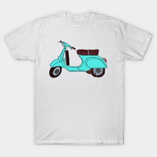Teal European Style Scooter T-Shirt